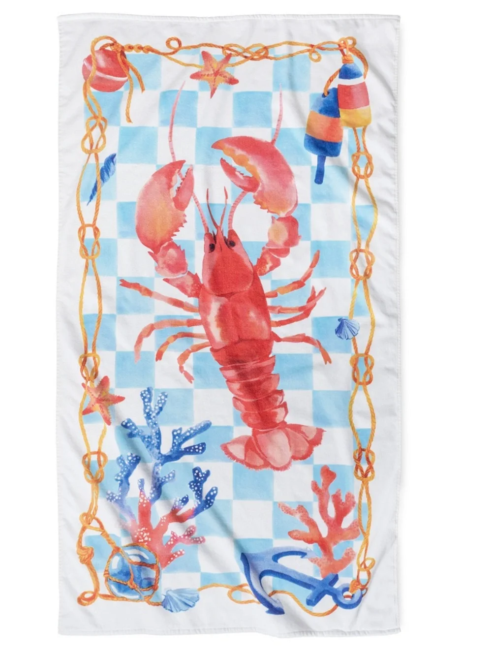 The Beach House Llbster Printed Beach Towel, NWT, 38” x 70”, Cotton
